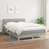 Cama Doble | Cama Box Spring | Cama Para Adultos Con Colchón Tela Gris Claro 140x190 Cm Cfw752527