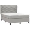 Cama Doble | Cama Box Spring | Cama Para Adultos Con Colchón Tela Gris Claro 140x190 Cm Cfw608644