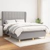 Cama Doble | Cama Box Spring | Cama Para Adultos Con Colchón Tela Gris Claro 140x190 Cm Cfw780110