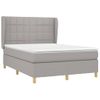 Cama Doble | Cama Box Spring | Cama Para Adultos Con Colchón Tela Gris Claro 140x190 Cm Cfw780110