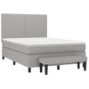 Cama Matrimonial | Cama Para Adultos | Cama Box Spring Con Colchón Tela Gris Claro 140x190 Cm Cfw187400