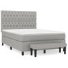 Cama Doble | Cama Box Spring | Cama Para Adultos Con Colchón Tela Gris Claro 140x190 Cm Cfw161069