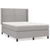 Cama Matrimonial | Cama Para Adultos | Cama Box Spring Con Colchón Tela Gris Claro 140x200 Cm Cfw420923