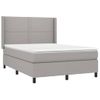 Cama Matrimonial | Cama Para Adultos | Cama Box Spring Con Colchón Tela Gris Claro 140x200 Cm Cfw420923