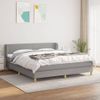 Cama Doble | Cama Box Spring | Cama Para Adultos Con Colchón Tela Gris Claro 160x200 Cm Cfw407312