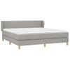 Cama Doble | Cama Box Spring | Cama Para Adultos Con Colchón Tela Gris Claro 160x200 Cm Cfw407312