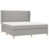 Cama Doble | Cama Box Spring | Cama Para Adultos Con Colchón Tela Gris Claro 160x200 Cm Cfw795401