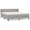 Cama Doble | Cama Box Spring | Cama Para Adultos Con Colchón Tela Gris Claro 160x200 Cm Cfw370461