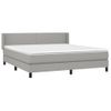 Cama Doble | Cama Box Spring | Cama Para Adultos Con Colchón Tela Gris Claro 160x200 Cm Cfw370461