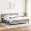 Cama Doble | Cama Box Spring | Cama Para Adultos Con Colchón Tela Gris Claro 160x200 Cm Cfw454920