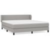 Cama Doble | Cama Box Spring | Cama Para Adultos Con Colchón Tela Gris Claro 160x200 Cm Cfw681126