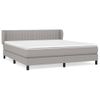 Cama Doble | Cama Box Spring | Cama Para Adultos Con Colchón Tela Gris Claro 160x200 Cm Cfw377227