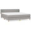 Cama Doble | Cama Box Spring | Cama Para Adultos Con Colchón Tela Gris Claro 160x200 Cm Cfw286684