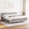 Cama Doble | Cama Box Spring | Cama Para Adultos Con Colchón Tela Gris Claro 160x200 Cm Cfw911244