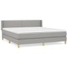 Cama Matrimonial | Cama Para Adultos | Cama Box Spring Con Colchón Tela Gris Claro 160x200 Cm Cfw164954