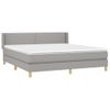 Cama Matrimonial | Cama Para Adultos | Cama Box Spring Con Colchón Tela Gris Claro 160x200 Cm Cfw164954