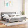 Cama Doble | Cama Box Spring | Cama Para Adultos Con Colchón Tela Gris Claro 160x200 Cm Cfw748581