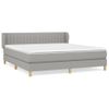 Cama Doble | Cama Box Spring | Cama Para Adultos Con Colchón Tela Gris Claro 160x200 Cm Cfw748581