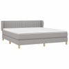 Cama Doble | Cama Box Spring | Cama Para Adultos Con Colchón Tela Gris Claro 160x200 Cm Cfw748581