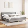 Cama Doble | Cama Box Spring | Cama Para Adultos Con Colchón Tela Gris Claro 160x200 Cm Cfw941049