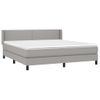 Cama Matrimonial | Cama Para Adultos | Cama Box Spring Con Colchón Tela Gris Claro 160x200 Cm Cfw612127