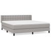 Cama Doble | Cama Box Spring | Cama Para Adultos Con Colchón Tela Gris Claro 160x200 Cm Cfw246008