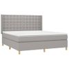 Cama Matrimonial | Cama Para Adultos | Cama Box Spring Con Colchón Tela Gris Claro 160x200 Cm Cfw61447