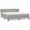 Cama Doble | Cama Box Spring | Cama Para Adultos Con Colchón Tela Gris Claro 180x200 Cm Cfw301869