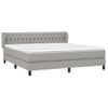 Cama Doble | Cama Box Spring | Cama Para Adultos Con Colchón Tela Gris Claro 180x200 Cm Cfw816956