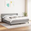 Cama Matrimonial | Cama Para Adultos | Cama Box Spring Con Colchón Tela Gris Claro 180x200 Cm Cfw877561