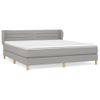 Cama Doble | Cama Box Spring | Cama Para Adultos Con Colchón Tela Gris Claro 180x200 Cm Cfw536778