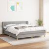 Cama Doble | Cama Box Spring | Cama Para Adultos Con Colchón Tela Gris Claro 180x200 Cm Cfw870023