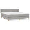 Cama Doble | Cama Box Spring | Cama Para Adultos Con Colchón Tela Gris Claro 180x200 Cm Cfw870023