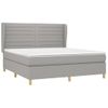 Cama Doble | Cama Box Spring | Cama Para Adultos Con Colchón Tela Gris Claro 180x200 Cm Cfw593484