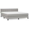 Cama Doble | Cama Box Spring | Cama Para Adultos Con Colchón Tela Gris Claro 180x200 Cm Cfw849437