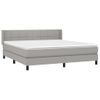 Cama Doble | Cama Box Spring | Cama Para Adultos Con Colchón Tela Gris Claro 180x200 Cm Cfw849437