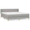 Cama Doble | Cama Box Spring | Cama Para Adultos Con Colchón Tela Gris Claro 180x200 Cm Cfw283903