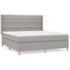 Cama Doble | Cama Box Spring | Cama Para Adultos Con Colchón Tela Gris Claro 180x200 Cm Cfw284341