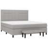 Cama Doble | Cama Box Spring | Cama Para Adultos Con Colchón Tela Gris Claro 180x200 Cm Cfw577578