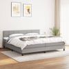 Cama Doble | Cama Box Spring | Cama Para Adultos Con Colchón Tela Gris Claro 180x200 Cm Cfw803019