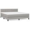 Cama Doble | Cama Box Spring | Cama Para Adultos Con Colchón Tela Gris Claro 180x200 Cm Cfw803019