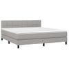 Cama Doble | Cama Box Spring | Cama Para Adultos Con Colchón Tela Gris Claro 180x200 Cm Cfw803019