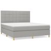 Cama Doble | Cama Box Spring | Cama Para Adultos Con Colchón Tela Gris Claro 180x200 Cm Cfw273081