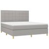 Cama Doble | Cama Box Spring | Cama Para Adultos Con Colchón Tela Gris Claro 180x200 Cm Cfw273081