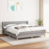 Cama Doble | Cama Box Spring | Cama Para Adultos Con Colchón Tela Gris Claro 180x200 Cm Cfw886184