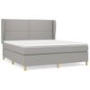 Cama Matrimonial | Cama Para Adultos | Cama Box Spring Con Colchón Tela Gris Claro 180x200 Cm Cfw683650