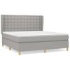 Cama Matrimonial | Cama Para Adultos | Cama Box Spring Con Colchón Tela Gris Claro 180x200 Cm Cfw411465