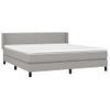 Cama Doble | Cama Box Spring | Cama Para Adultos Con Colchón Tela Gris Claro 180x200 Cm Cfw963484