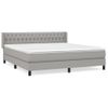 Cama Doble | Cama Box Spring | Cama Para Adultos Con Colchón Tela Gris Claro 180x200 Cm Cfw722955