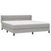 Cama Doble | Cama Box Spring | Cama Para Adultos Con Colchón Tela Gris Claro 180x200 Cm Cfw722955